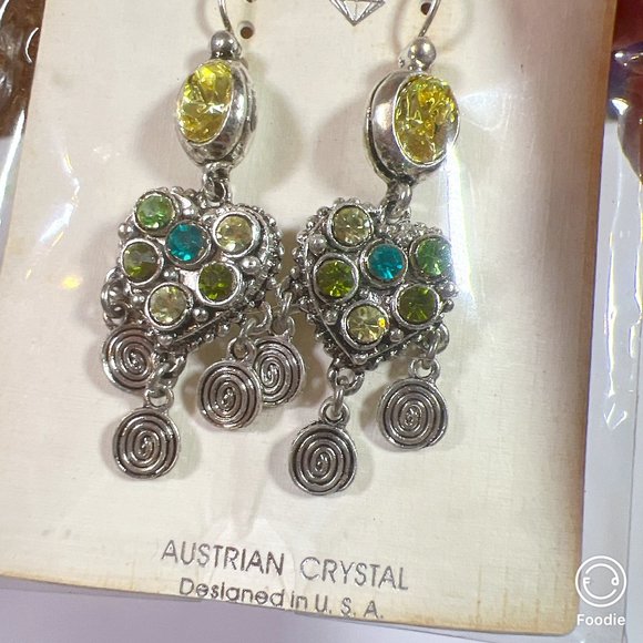 Genuine Austrian Crystal Silver Chandelier Earrings – New, Elegant & Dramatic - Picture 2 of 5